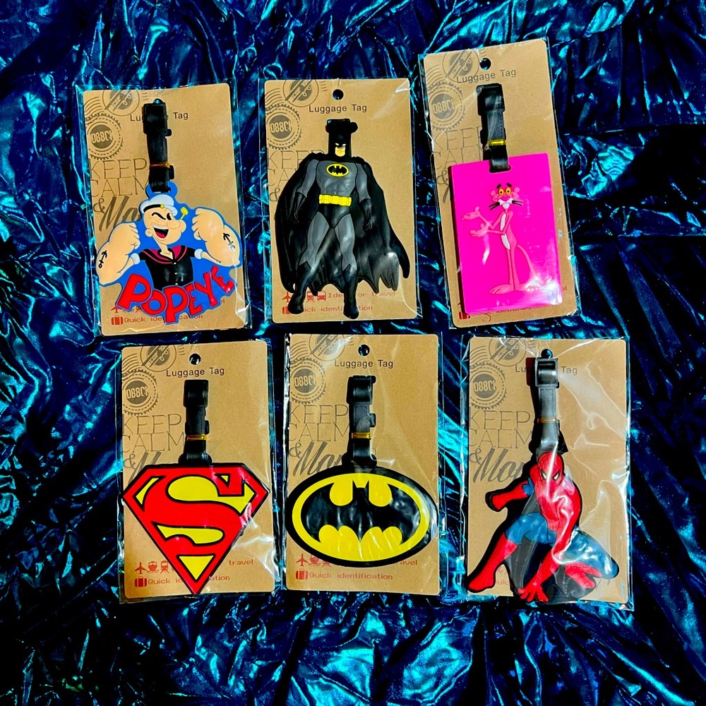 Cartoon luggage tags collectors items.
